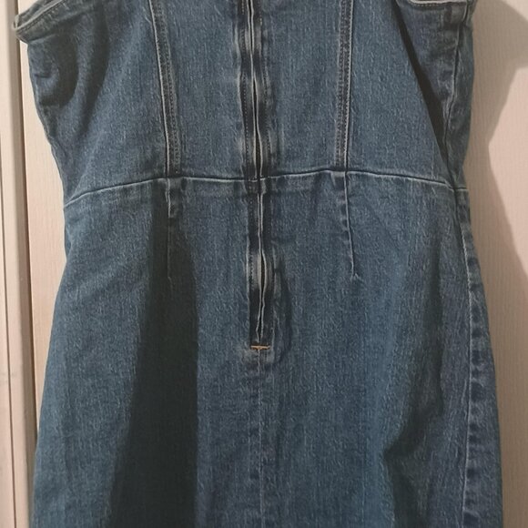 Art Class/Mini Dress/Girls XXL 18/Blue Denim/Square Neck Trendy Cute - Picture 2 of 10